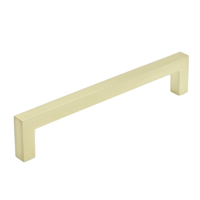 Block Handle Satin Brass Finish Square Block Design Kitchen Cabinet D Handles
